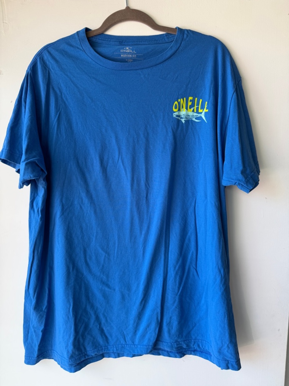 O'Neill Blue Short-Sleeve Logo Tee with Yellow Graphic